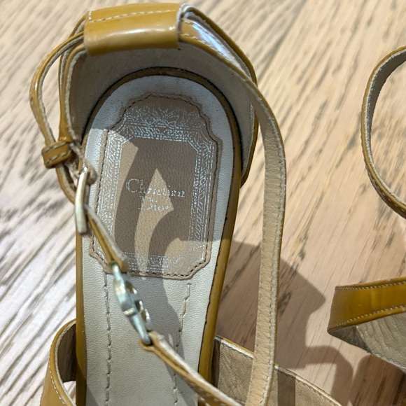 Dior Cork Wedge Patent Strappy Sandals - Picture 6 of 11